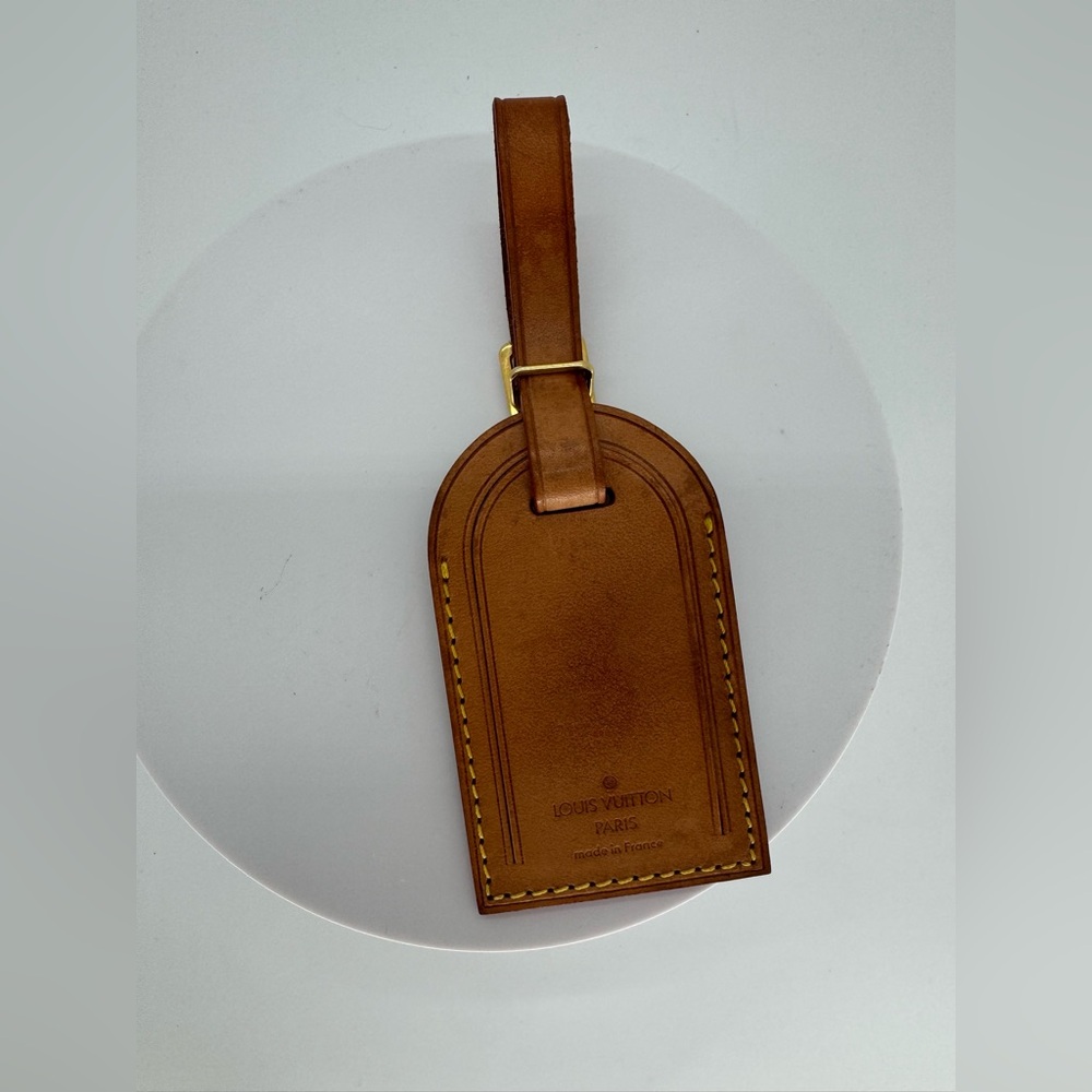 Louis Vuitton Brown Leather Travel Luggage Tag - Picture 2 of 4
